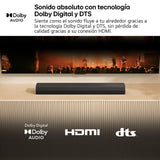 LG S20A - Barra de Sonido Inteligente, Bluetooth, 50W, 2.0 Canales, Compacta con Doble Woofer Integrado, Dolby Digital, DTS Digital Surround, Negro