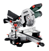 metabo sierra de tracción, corte transversal e inglete KGS 216 M – 613216000 – con línea de corte Precision Cut Line, disco de 216 mm y función de tracción – cable de 2 m