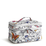 Vera Bradley Neceser de Maquillaje de algodón para Mujer, Wing + Bloom, Talla única, Neceser de algodón para cepillar
