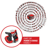 Einhell Sierra de banda con batería TE-MB 18/127 Li-Solo Power X-Change (18 V, 115 mm altura de corte, 127 mm anchura de corte, luz LED, incl. 2 bandas de sierra de metal, sin batería)
