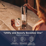 SodaStream ensō - Máquina de agua con gas y soda | Pack 1 botella 1 L compatible con lavavajillas + 1 recarga de gas de 60 L para Clipser | Acabado blanco arena