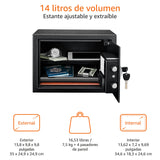 Amazon Basics Caja Fuerte de Seguridad de Acero con Cerradura con Teclado, Protege Dinero, Joyas, Documentos de identificación, 14 l, 35 cm x 25 cm x 25 cm, Color Negro