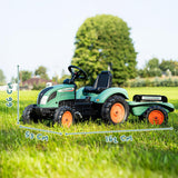 FALK - Tractor de pedales Farm Lander con remolque - A partir de 3 años - 60% de plástico reciclado - Fabricado en Francia - Volante con bocina - 1054AB