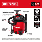 CRAFTSMAN CMXEVBE18690 Aspiradora portátil de Uso General con Cepillo para Polvo de Polvo y Accesorios, Color Rojo