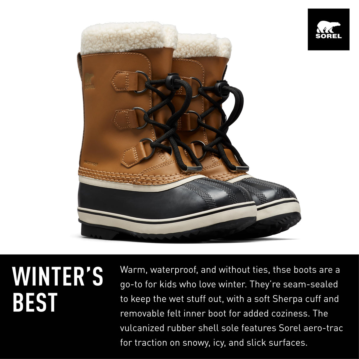 Sorel Yoot Pac TP Boot WP, Botas de nieve impermeables, Unisex niños, mesquite Youth Collection 2024, 38 EU