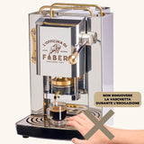 FABER COFFEE MACHINES | Modelo Pro Total Inox Deluxe | Cafetera monodosis ese 44 mm | Prensacialda de latón ajustable | electroválvula de serie (LATÓN)