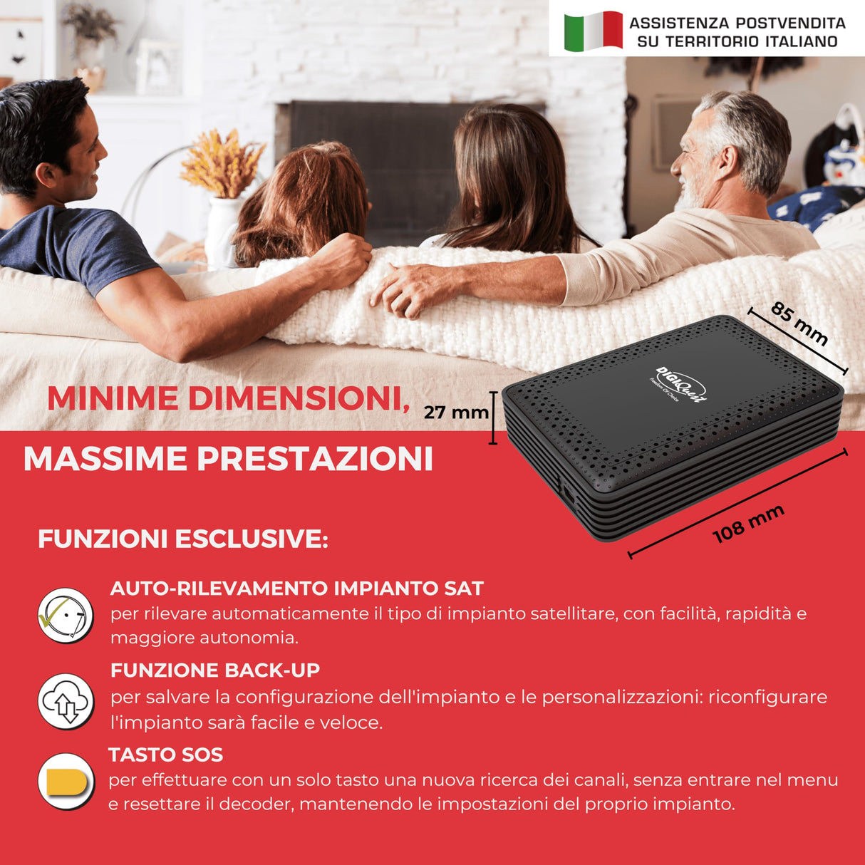 DIGIQUEST Decodificador Tivùsat Retrotv Microsat |Mediaplayer, Mando a Distancia 2 en 1 y tivùsat Smartcard incluidos | De Color Negro