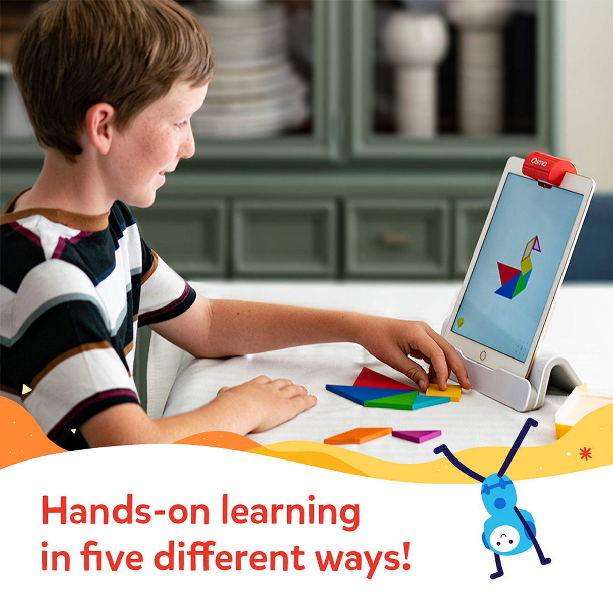 Osmo - Genius Starter Kit for iPad - 5 Educational Learning Games - Ages 6-10 - Math, Spelling, Creativity & More - Stem Toy iPad Base Included