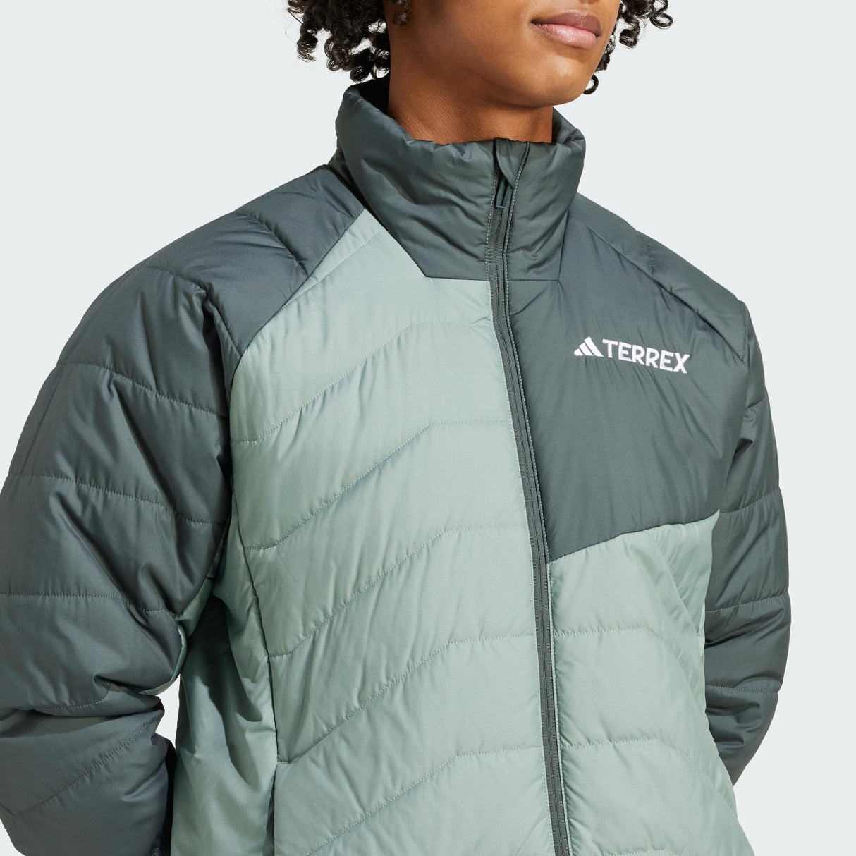 adidas Hombre Terrex Multi Synthetic Insulated Jacket, Silver Green/Legend Ivy, XL