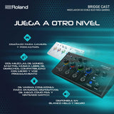 Mezclador de doble bus para gaming Roland BRIDGE CAST | Interfaz de streaming de audio y mezclador profesional para gamers online | DSP de hardware de 32 bits | Negro