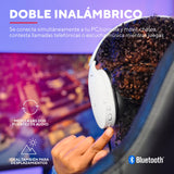 Trust Gaming GXT 491W Fayzo Cascos Gaming Inalámbricos Bluetooth + 2.4 GHz, 7.1 Sonido Envolvente, Batería de 22 Horas, Auriculares Inalámbricos RGB Over-Ear PC PS5 PS4 Switch - Blanco