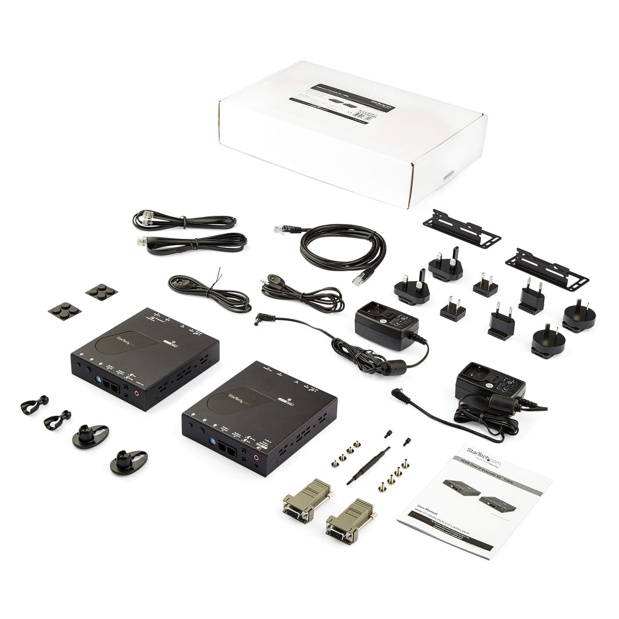 StarTech.com Juego Extensor HDMI 1080p por IP compatible Vídeo Wall - Juego Transmisor Receptor HDMI por Ethernet Cat5 Cat6 - Alargador
