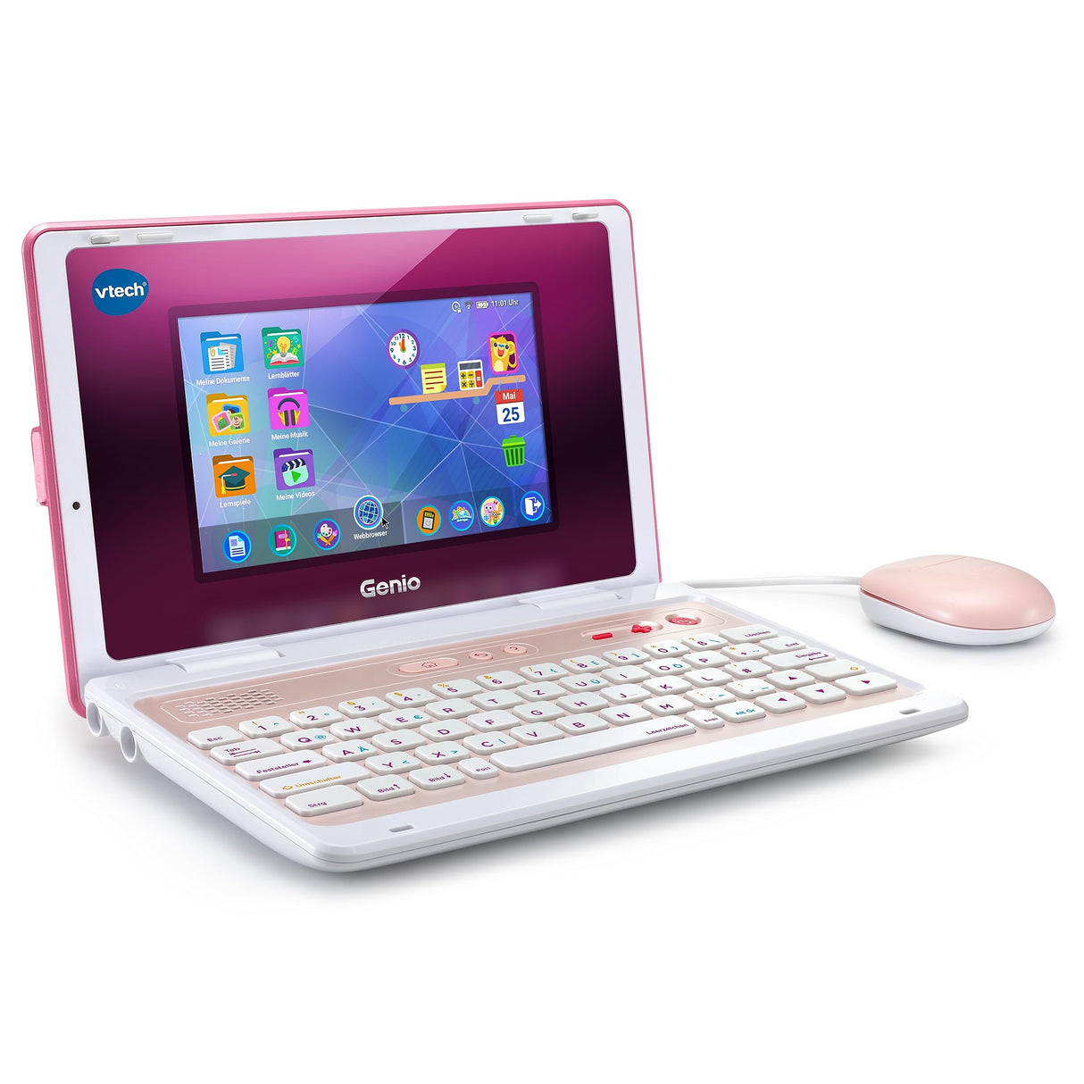 Vtech Genio - Ordenador de Aprendizaje XL Rosa con Pantalla LCD Grande de 7" con Acceso a Internet, Programa de Texto y Muchos contenidos educativos, para niños de 5 a 12 años