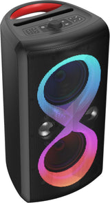Majestic Fire 90 - Altavoz inalámbrico Audio 5.3, Luces LED 7 Efectos, entradas USB/Micro SD/AUX/Mic/Guitarra, Salida Monitor, Función Karaoke, Batería Recargable, Asa de Transporte