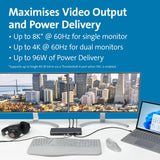 Kensington K34111EU - Adaptador AD2010T4 Multipuerto Thunderbolt 4, Doble Monitor 8K/4K, Lector de Tarjetas Micro SD, 96W, 2x HDMI, Ethernet, USB-C 3.2 y 4x USB-A