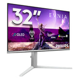 PHILIPS 32M2N6901A UHD Monitor 32 Pulgadas 165HZ Panel QD-OLED, 0.03ms GtG, HDR400 TrueBlack, G-Sync Comp, Altura Ajustable, (3840x2160 HDMI 2X 2.1 DP 1x 1.4 USB Hub) Blanco