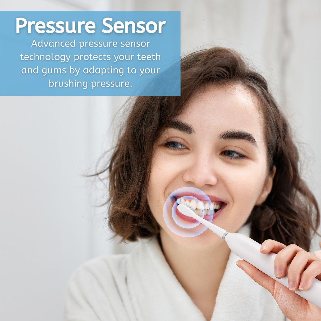 BarberBoss Cepillo de dientes eléctrico inteligente para adultos, 6 cabezales de repuesto, 5 modos de limpieza, sensor de presión, temporizador de intervalo cuádruple y carga USB, cepillo de dientes