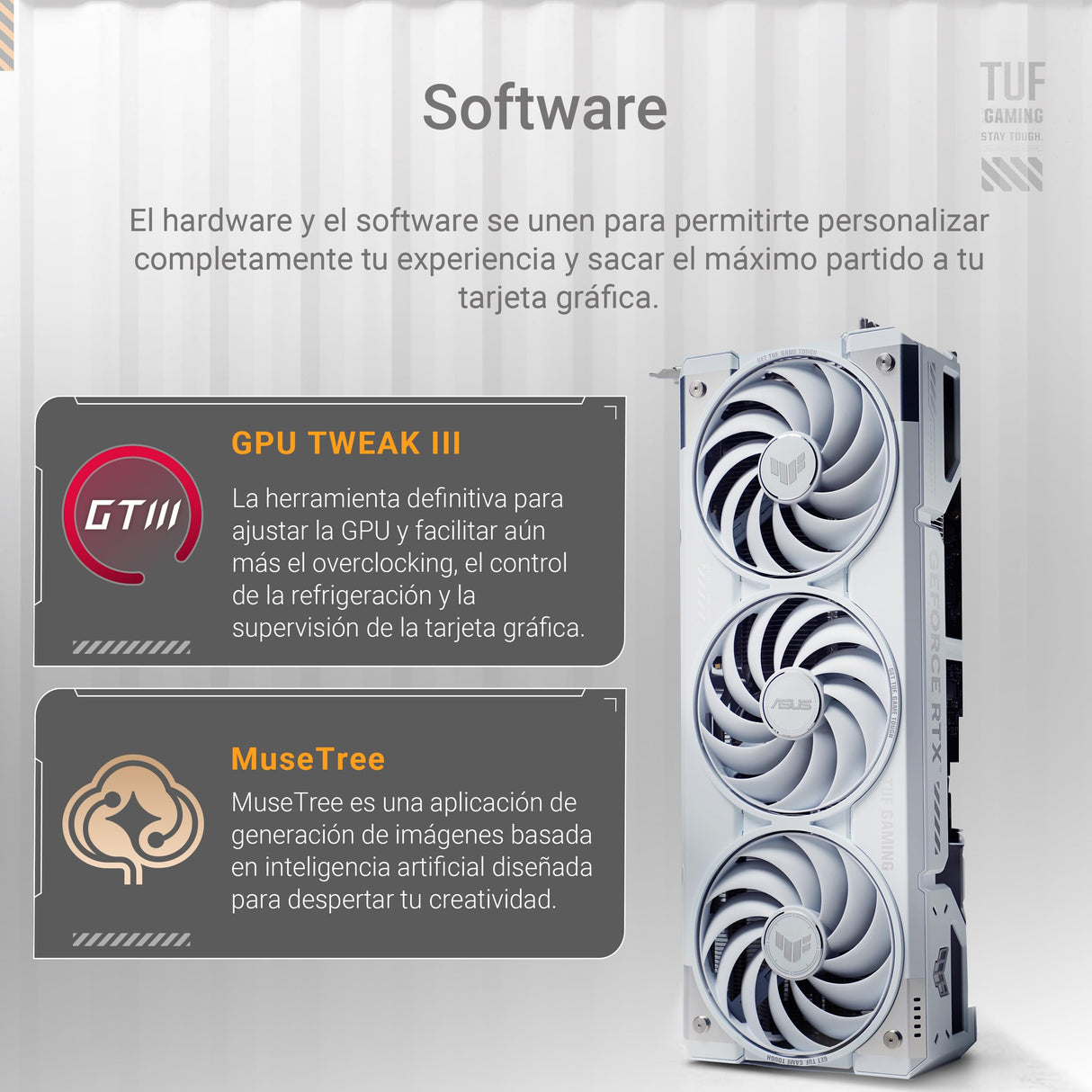 ASUS TUF Gaming GeForce RTX 5070 Ti 16 GB GDDR7 White OC Edition Tarjeta gráfica Gaming (PCIe 5.0, HDMI/DP 2.1, 3,125 Ranuras, Grado Militar, Revestimiento Protector, Ventiladores Axial-Tech)