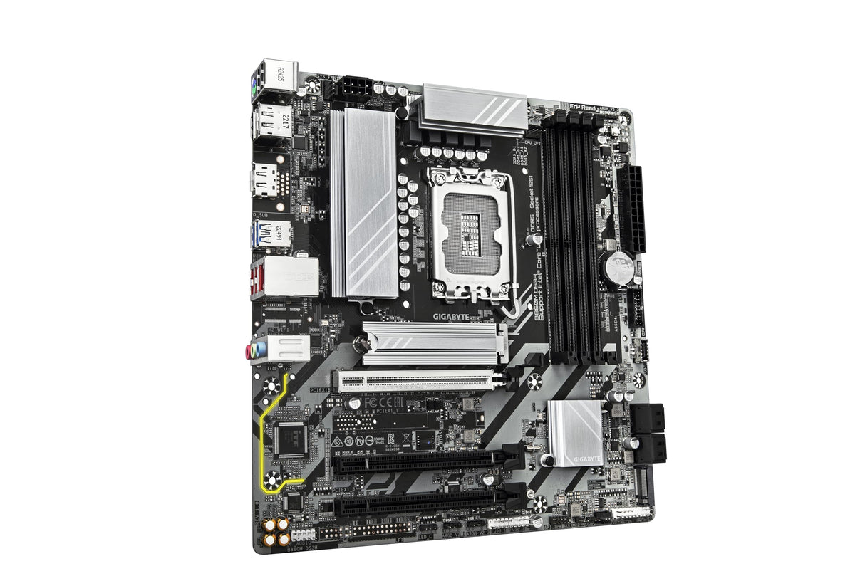 GIGABYTE B860M DS3H Placa Base - CPUs Intel Core Ultra, VRM de 5+1+2+1 Fases, hasta 9066MHz DDR5, 1xPCIe 5.0 + 1xPCIe 4.0 M.2, LAN 2,5 GbE, USB 3.2 Gen 2