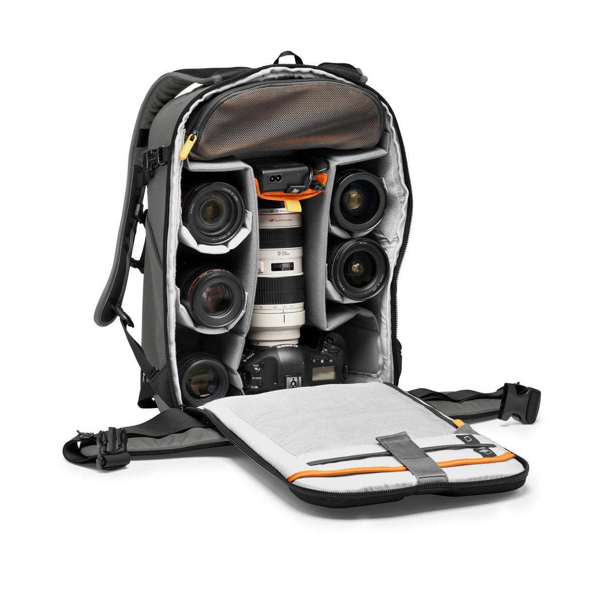 Lowepro Flipside BP 400 AW III Mochila para Cámara Sin Espejo y DSLR - gris oscuro - acceso posterior - acceso lateral - Divisores Ajustables - para Cámaras como Sony α7 - LP37353-PWW