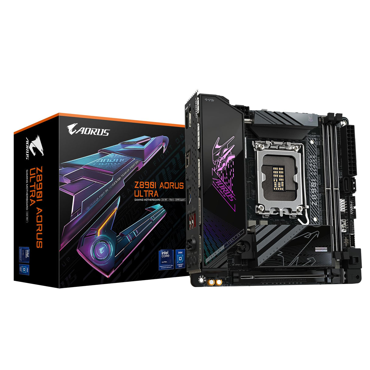 GIGABYTE Placa Base Z890I AORUS Ultra - Compatible con procesadores Intel Core Ultra (Serie 2), 8+1+2 Fases VRM, hasta 8800MHz DDR5 (OC), 1xPCIe 5.0 + 1xPCIe 4.0, Wi-Fi 7, LAN 2.5GbE, Thunderbolt 4