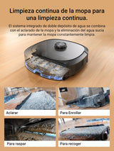 Eureka J20 Robot Aspirador y Fregasuelos, Succión de 8000Pa, Diseño de Mopa con Secado Automático, Evitación de Obstáculos, Detección de Alfombras, Estación Base Autolimpiable, Control por Voz