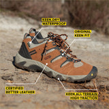 KEEN Headout Waterproof, Zapatos para Senderismo Hombre, Bison/Fossil Orange, 42.5 EU