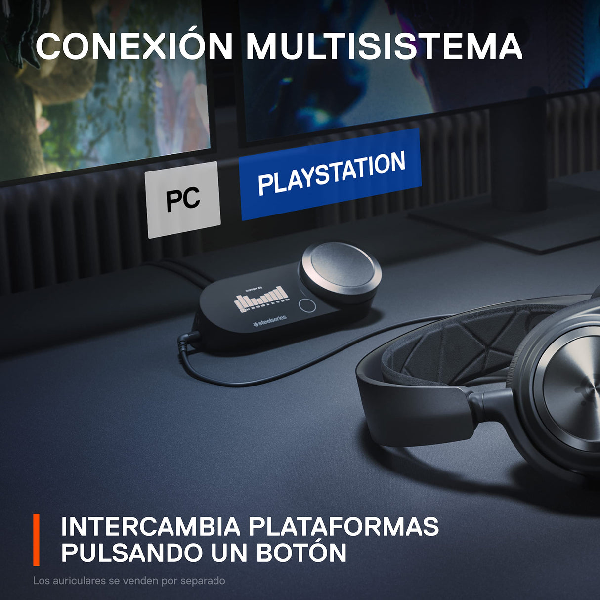 SteelSeries GameDAC Gen 2 Amplificador de Audio de Alta resolución - ESS Sabre Quad-DAC - Cancelación de Ruido por IA - Audio Espacial 360° - Certificado de Alta resolución - PC, PS5, PS4