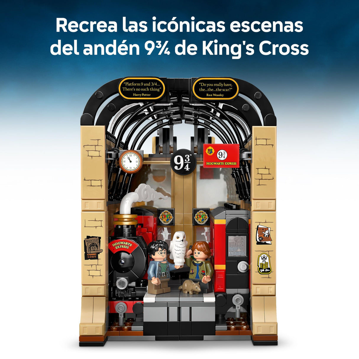 LEGO Harry Potter Rincón Entre Libros: Expreso de Hogwarts - Sujetalibros con un Tren de Juguete -2 Minifiguras (Harry y Ron Weasley) y Figura de Hedwig - Regalo para Niñas y Niños de 10+ Años 76450