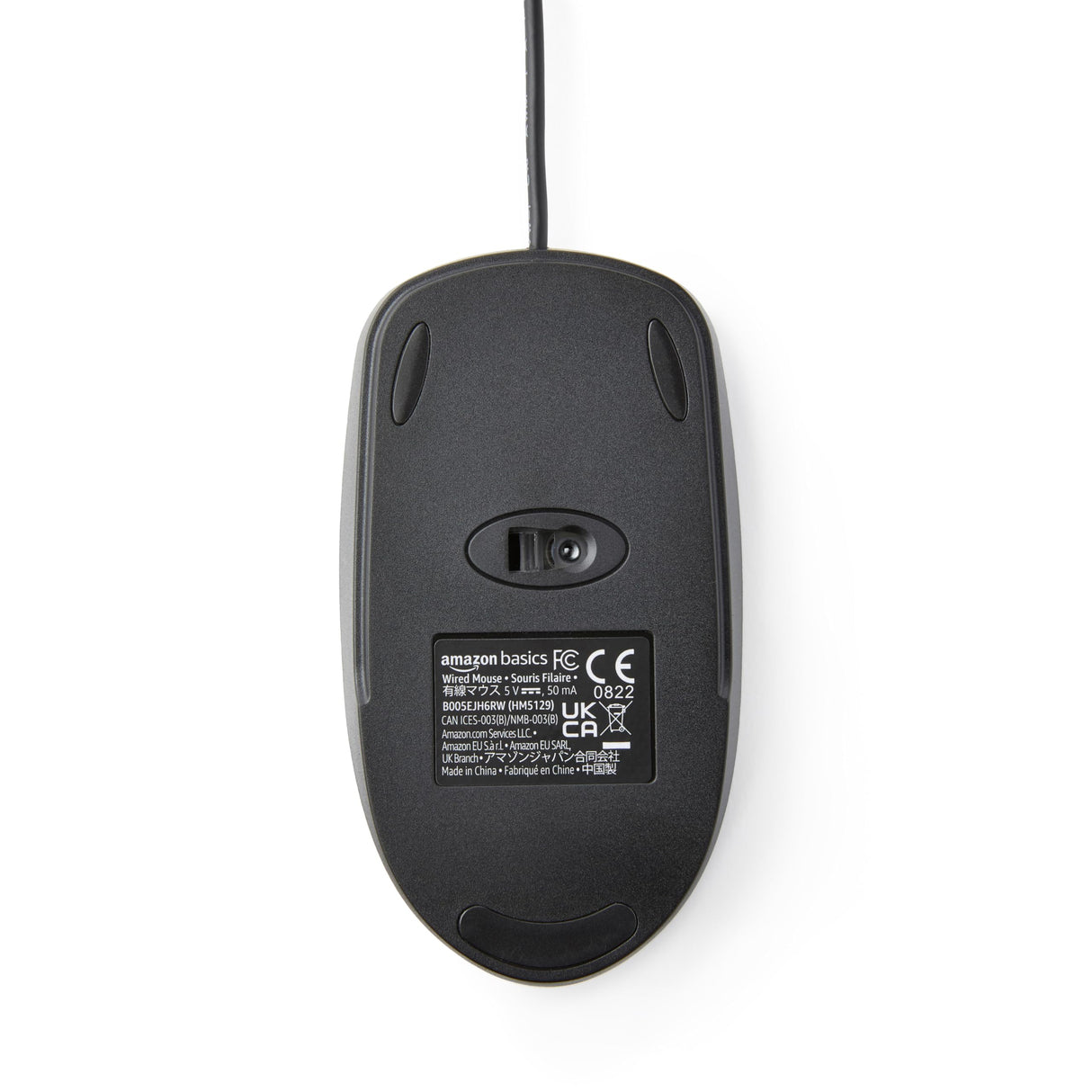 Amazon Basics Paquete de 30 Ratón con 3 Botones y Cable USB (Negro)