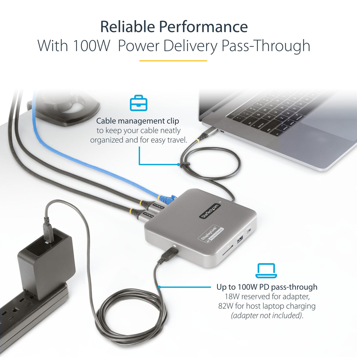 StarTech.com Adaptador Multipuertos USB C - HDMI Doble 4K 60Hz - Hub 10Gbps de 2 Puertos USB-C/USB-A - PD100W - GbE - SD