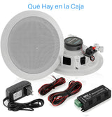 Pyle altavoces empotrables, Bluetooth, Pared, Techo, 5.25”, 150W, Dos vias, Estereo, Estereo, Rejilla redonda/cuadrada intercambiables