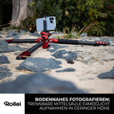 Rollei Easy Traveler - Trípode de Carbono (Capacidad de Carga de 5 kg, Altura de 160 cm, Ultraligero, Compacto, función de Bloqueo)