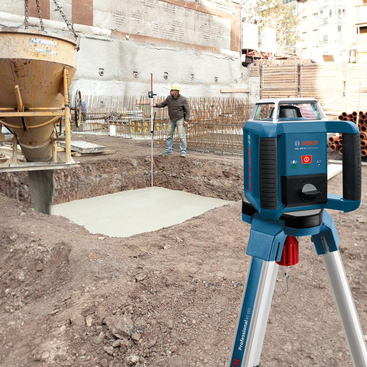 Bosch Professional Nivel láser giratorio GRL 400 H (uso con un solo botón, LR 45, alcance Ø: hasta 400m, en maletín)