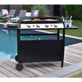 Happy Garden Plancha de Gas Valencia 4 quemadores 10kW + Carrito