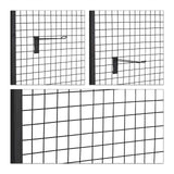 relaxdays 10029569 Mostrador de Tienda, Panel Expositor de Rejilla, 10 Ganchos, Acero, 21x65,5x44,5 cm, 1 Ud, Negro