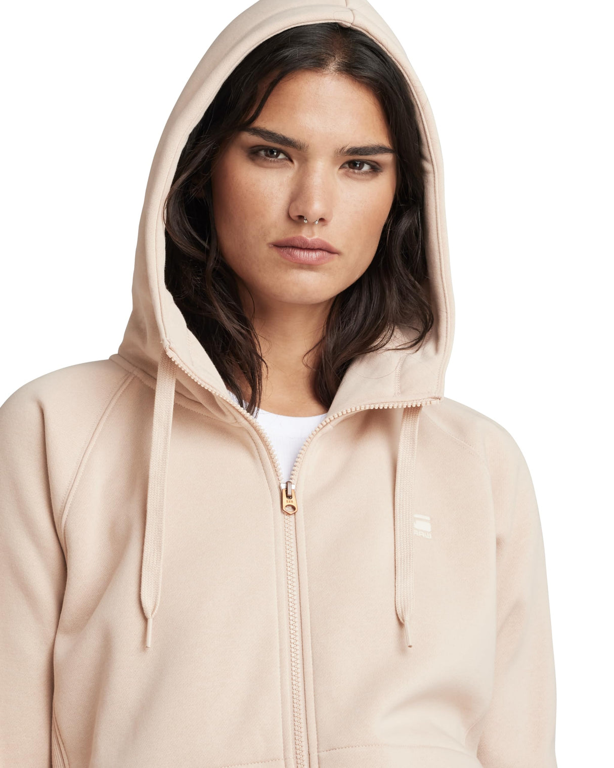 G-Star Para Mujer Sudadera Premium Core 2.1 Hooded Zip Thru, Beige (moonlight D22727-C235-G287), L