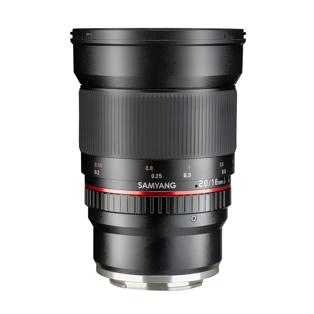 Samyang F1120709101 - Objetivo fotográfico DSLR para Micro Cuatro Tercios (Distancia Focal Fija 16mm, Apertura f/2-22 ED AS UMC CS, diámetro Filtro: 77mm), Negro