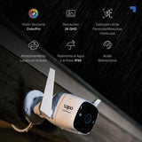 Tapo C325WB – Colorpro, 2K QHD, visión Nocturna con Colores Vivos, Resistente a la Intemperie, Audio bidireccional, detección de Movimiento, Compatible con Tarjeta SD de hasta 512GB, Control Remoto