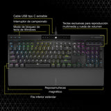 CORSAIR K70 RGB PRO Teclado Mecánico con Cable para Juegos – Interruptores Lineales Cherry MX Red, SOCD, Llaveros PBT Double-Shot, 8000Hz Hyper-Polling, NKRO, Torneo Switch, QWERTY ES – Negro