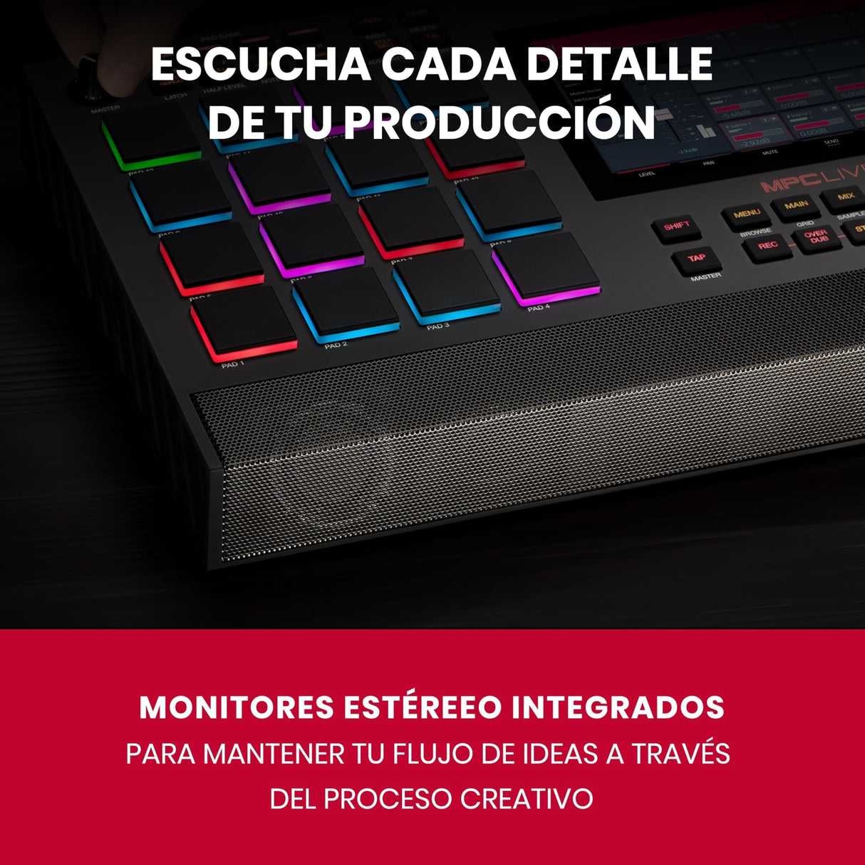Akai Professional MPC Live II - Caja de ritmos autónoma, Sampler con altavoces integrados, beat pads, motores de sintetizador y pantalla táctil