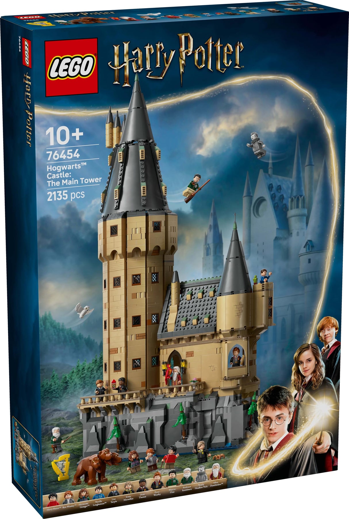 LEGO Harry Potter Castillo de Hogwarts: Torre Central - Castillo de Juguete con Cuarto de Llaves Voladoras y Ajedrez Mágico - 12 Minifiguras - Regalo para Niñas y Niños de 10+ Años 76454