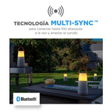 ION Audio Bright MAX - Altavoz Bluetooth portátil Impermeable, con iluminación, Sonidos atmosféricos a 360°, tecnología Multi-Sync y batería Recargable, Gray