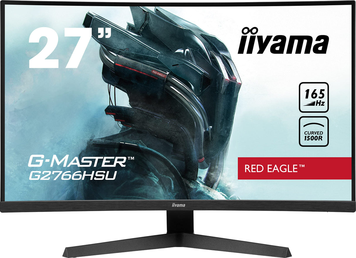 iiyama G2766HSU-B1 27" Panel VA, Curvo Gaming 1500R, G-Master Red Eagle, FreeSync Premium, 1920x1080165Hz, 250cd/m², DisplayPort, 2xHDMI, 1ms MPRT, Altavoces, USB-HUB (2x2.0), Black Tuner