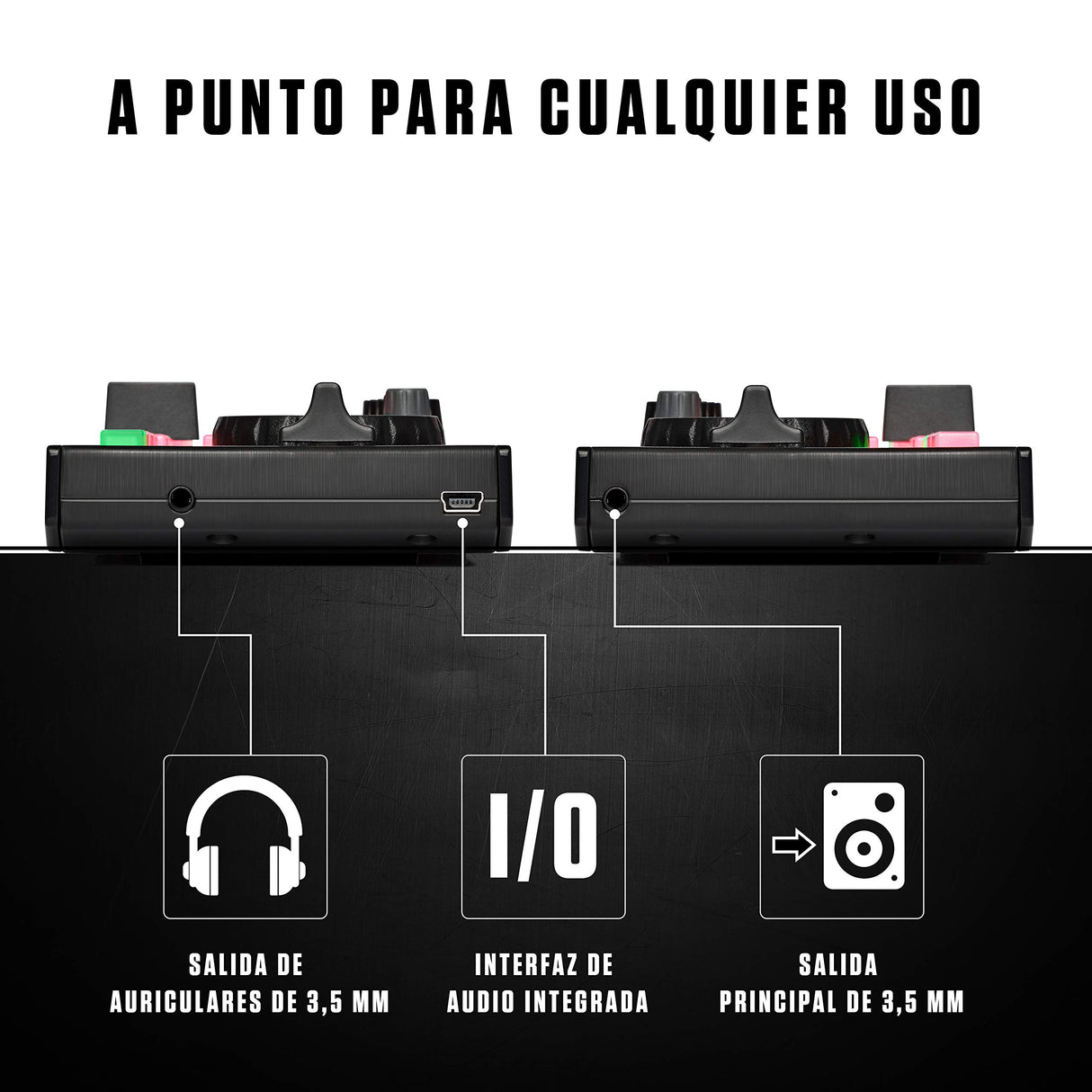Numark DJ2GO2 Touch Controlador DJ USB Compacto de 2 Canales para Serato DJ Con Mezclador Crossfader, Interfaz de Audio y Jog Wheels de Sensibilidad Táctil