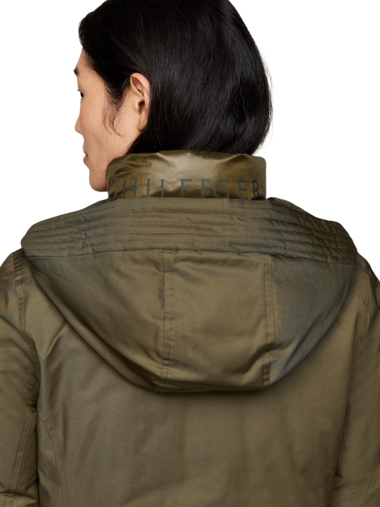 Tommy Hilfiger Parka Mujer Nylon Mix Padded Parka Acolchada, Multicolor (Army Green), XL