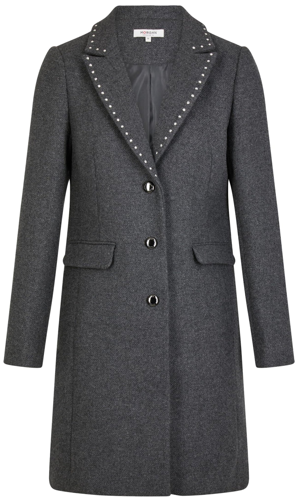 Morgan 242-glam Abrigo, Gris Claro, 44 para Mujer