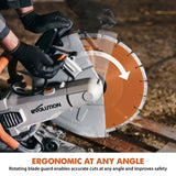 Evolution Power Tools R350DCT - Sierra de hormigón, sierra de corte, para cortar hormigón, piedra, ladrillo, tejas y más, cortador de disco eléctrico de 350 mm, hoja de diamante premium, 230 V, 350 mm
