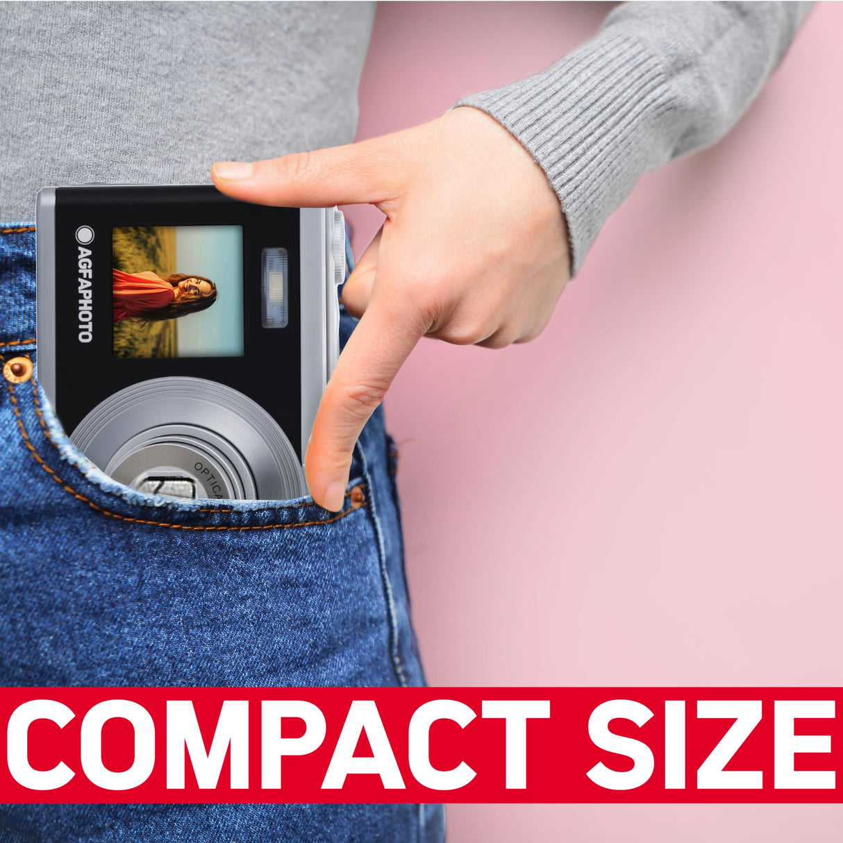 AGFA PHOTO Realishot DC9200 - Cámara Digital Compacta, 24 MP, Video 4K, Zoom Óptico 10X, Pantalla Doble 2.8" + 1.54", Sensor CMOS, Estabilización de Imagen, Batería de Litio - Negro