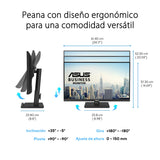 ASUS VA27UCPS - Monitor Profesional de 27", 4K UHD (3840x2160), IPS, 99% sRGB, HDR-10, USB-C, Altavoces estéreo, antiparpadeo, Filtro de luz Azul, ergonómico, Montaje en Pared, sostenibilidad